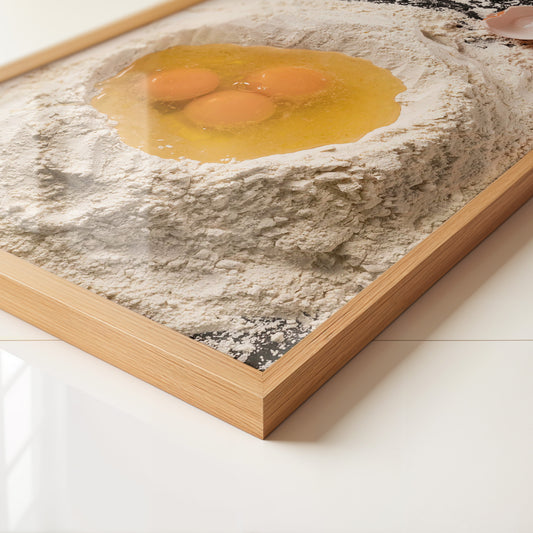 Mehl und Eier von oben