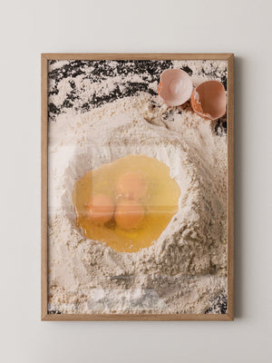 Mehl und Eier von oben