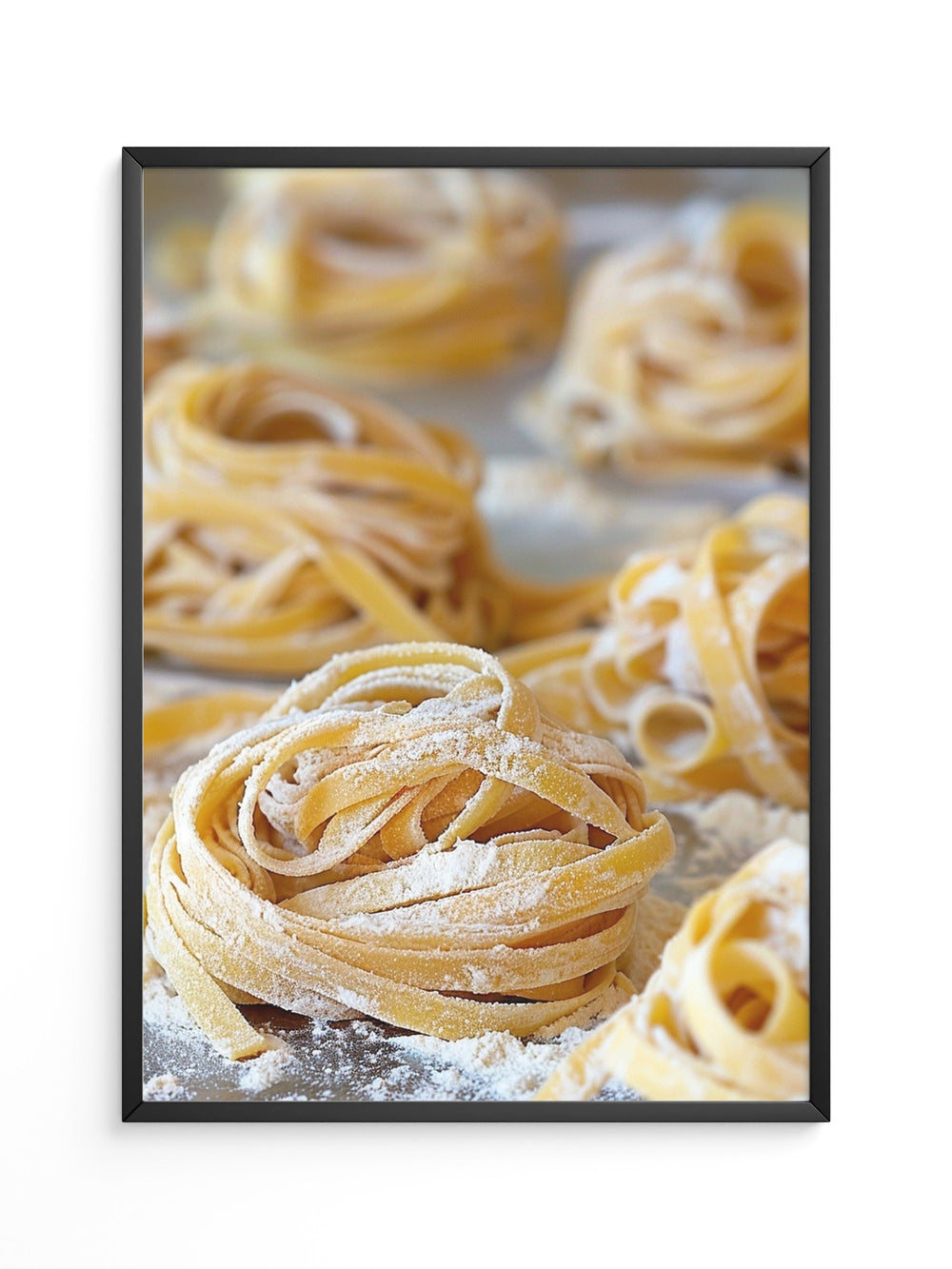 Tagliatelle Nahaufnahme Mehl