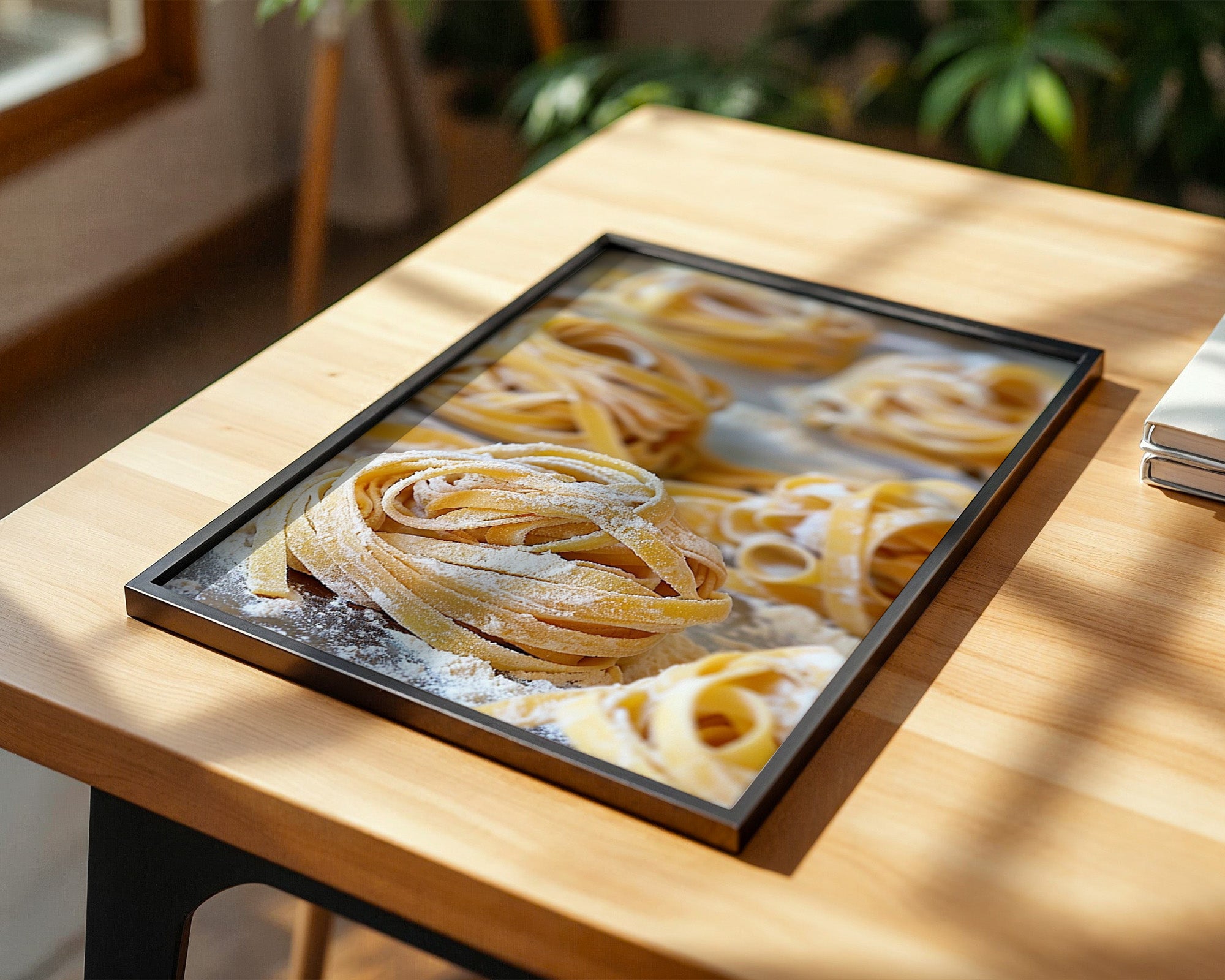 Tagliatelle Nahaufnahme Mehl