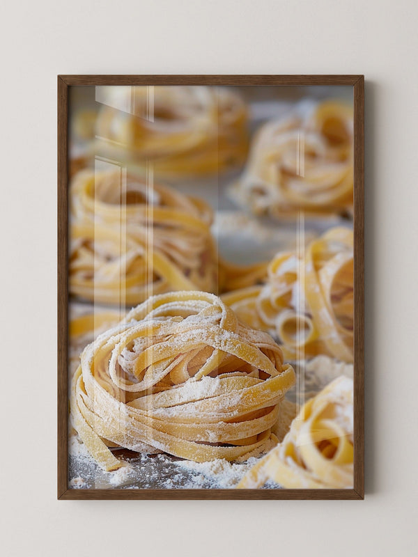 Tagliatelle Nahaufnahme Mehl