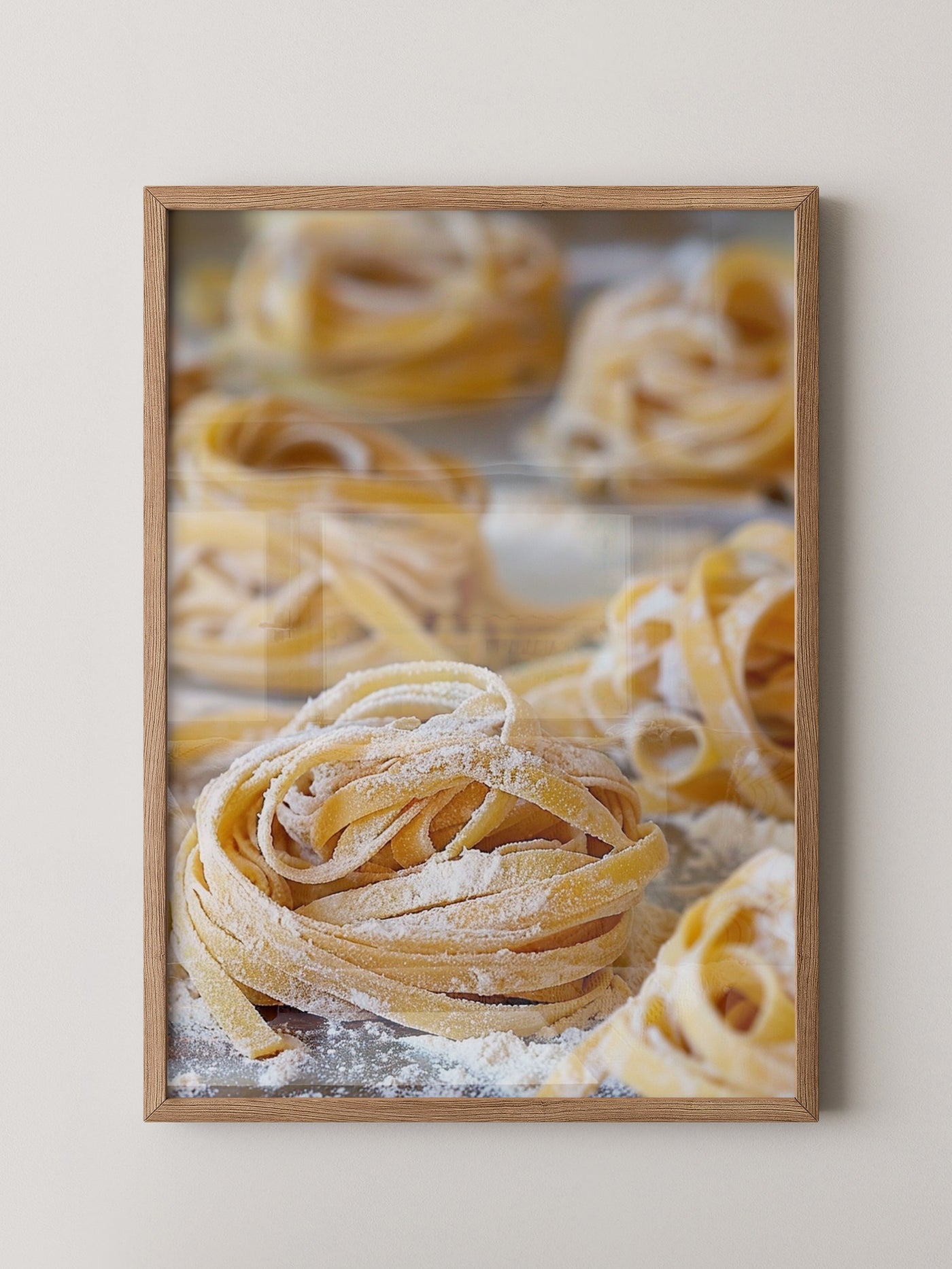 Tagliatelle Nahaufnahme Mehl