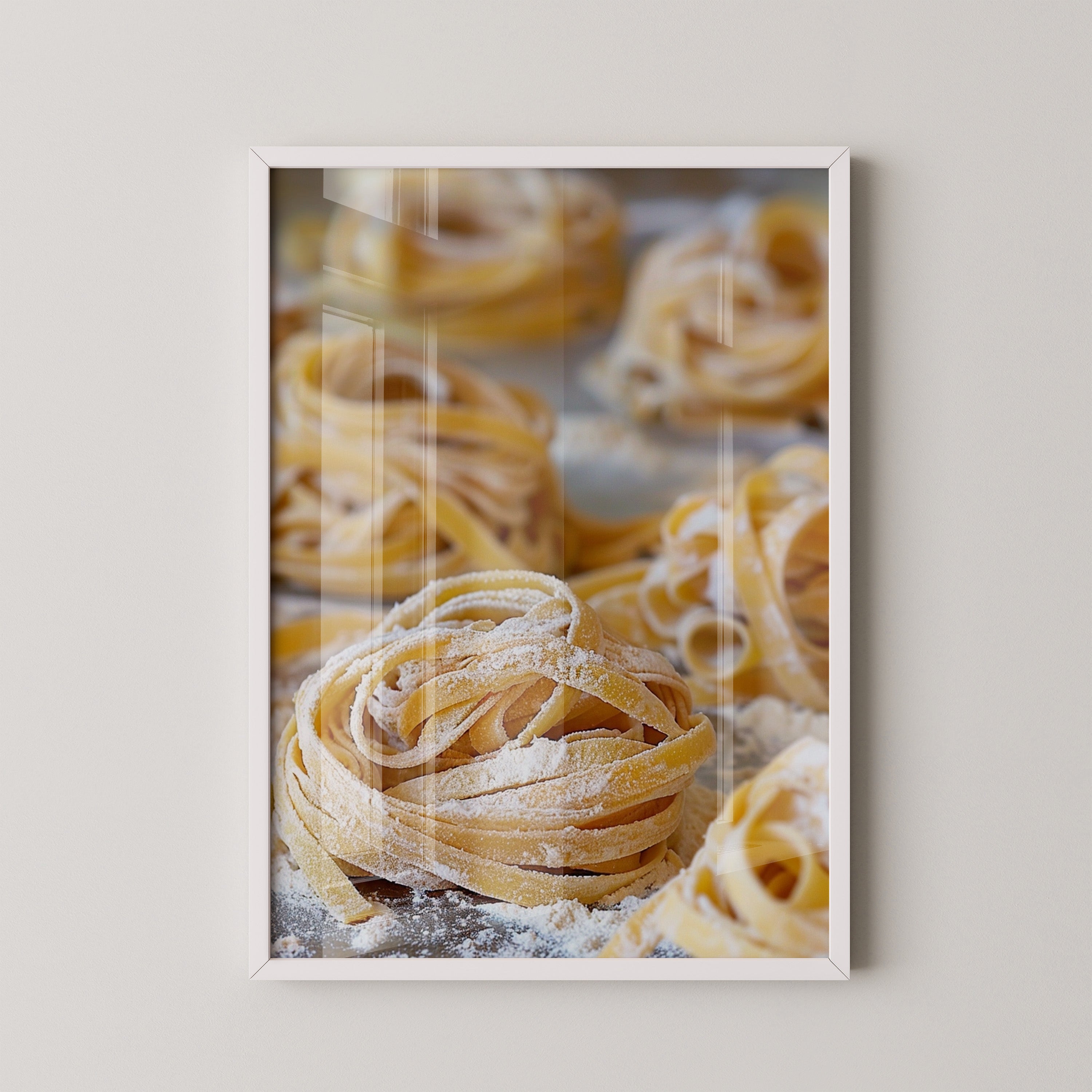 Tagliatelle Nahaufnahme Mehl