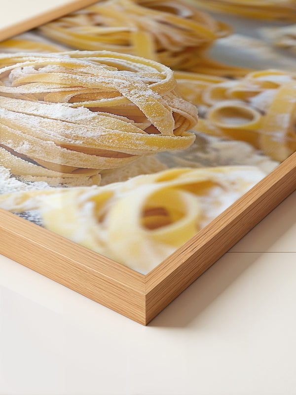 Tagliatelle Nahaufnahme Mehl