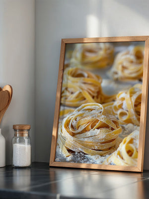 Tagliatelle Nahaufnahme Mehl