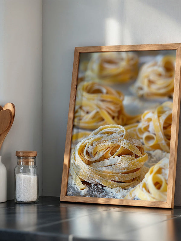 Tagliatelle Nahaufnahme Mehl