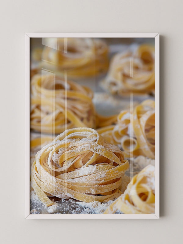 Tagliatelle Nahaufnahme Mehl