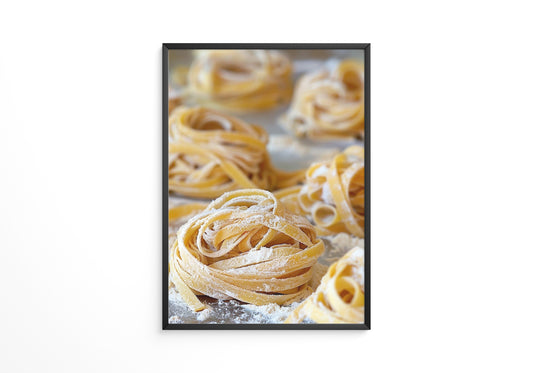 Tagliatelle Nahaufnahme Mehl