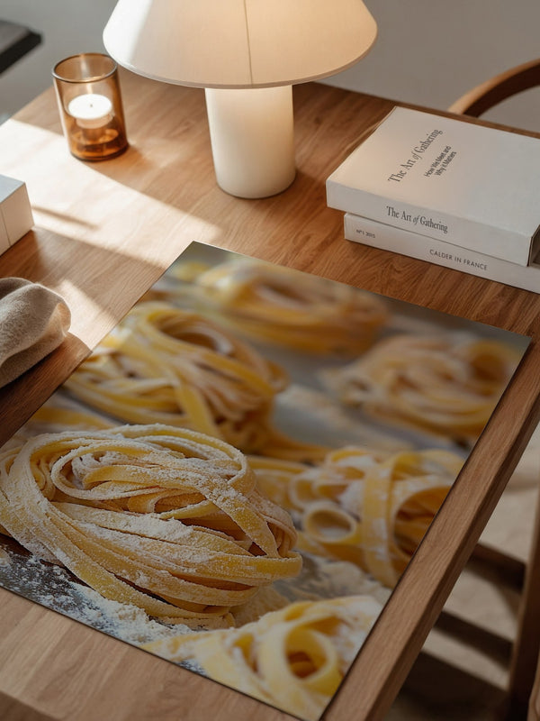 Tagliatelle Nahaufnahme Mehl