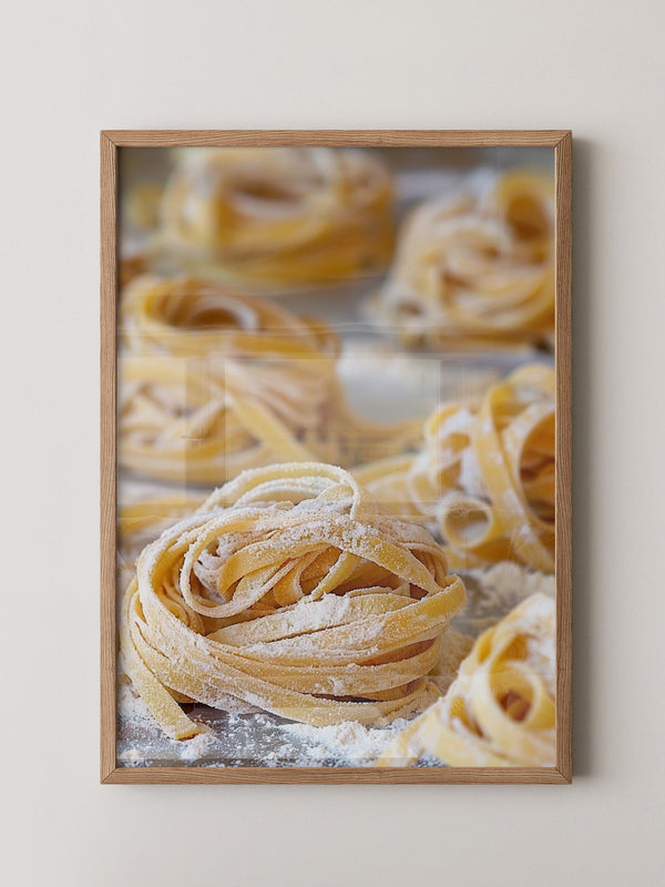 Tagliatelle Nahaufnahme Mehl