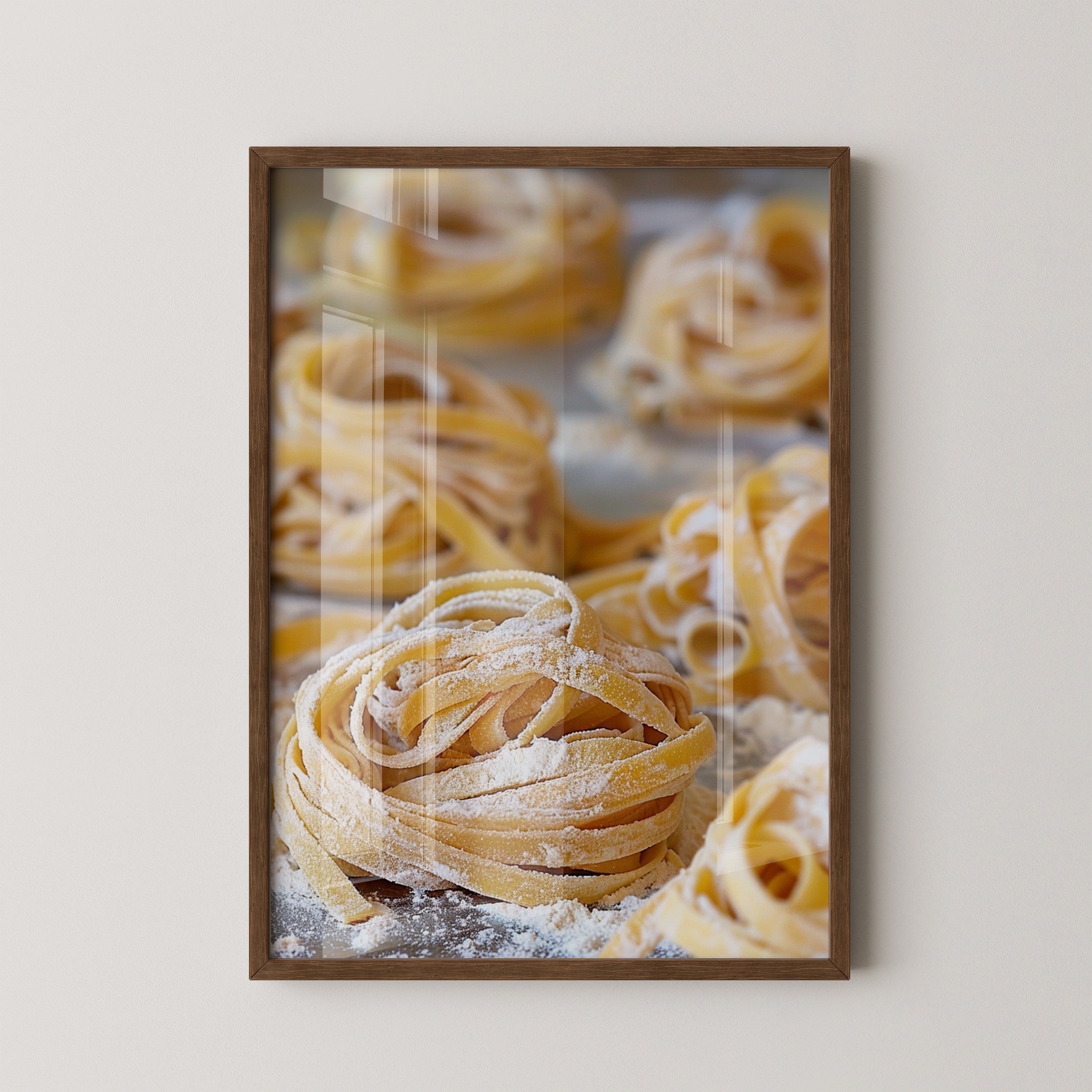 Tagliatelle Nahaufnahme Mehl