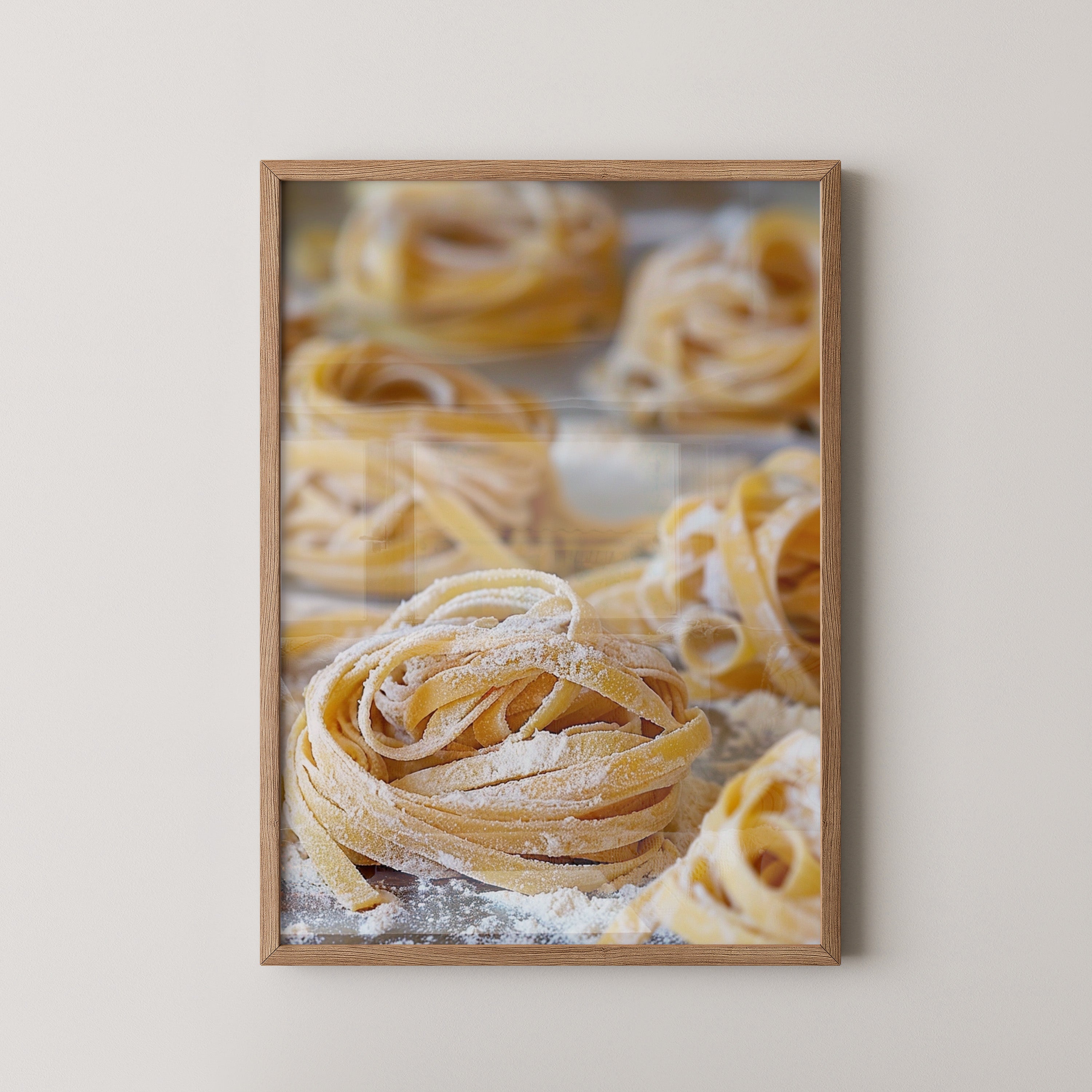 Tagliatelle Nahaufnahme Mehl