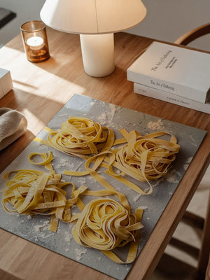 Tagliatelle Teig Nester Draufsicht