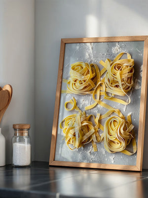Tagliatelle Teig Nester Draufsicht