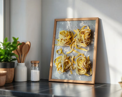 Tagliatelle Teig Nester Draufsicht
