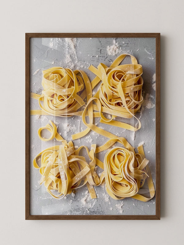 Tagliatelle Teig Nester Draufsicht