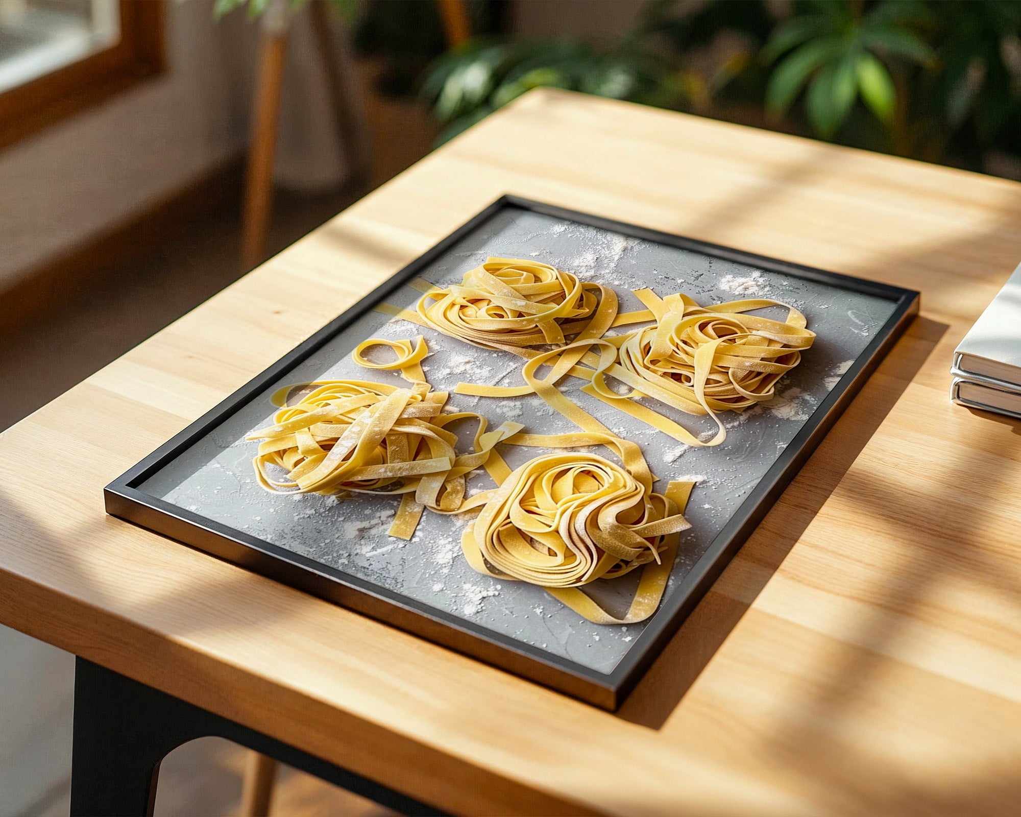 Tagliatelle Teig Nester Draufsicht