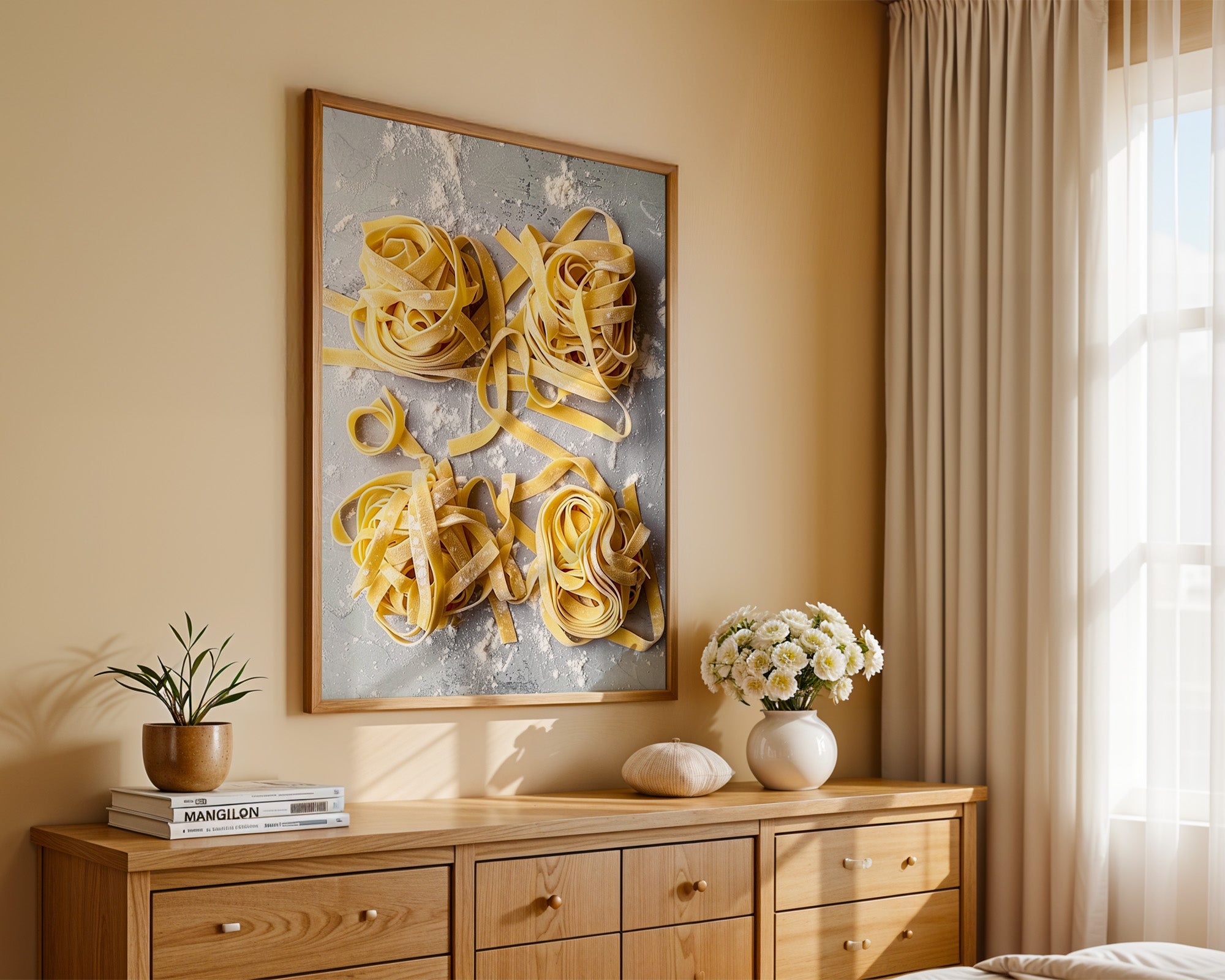 Tagliatelle Teig Nester Draufsicht