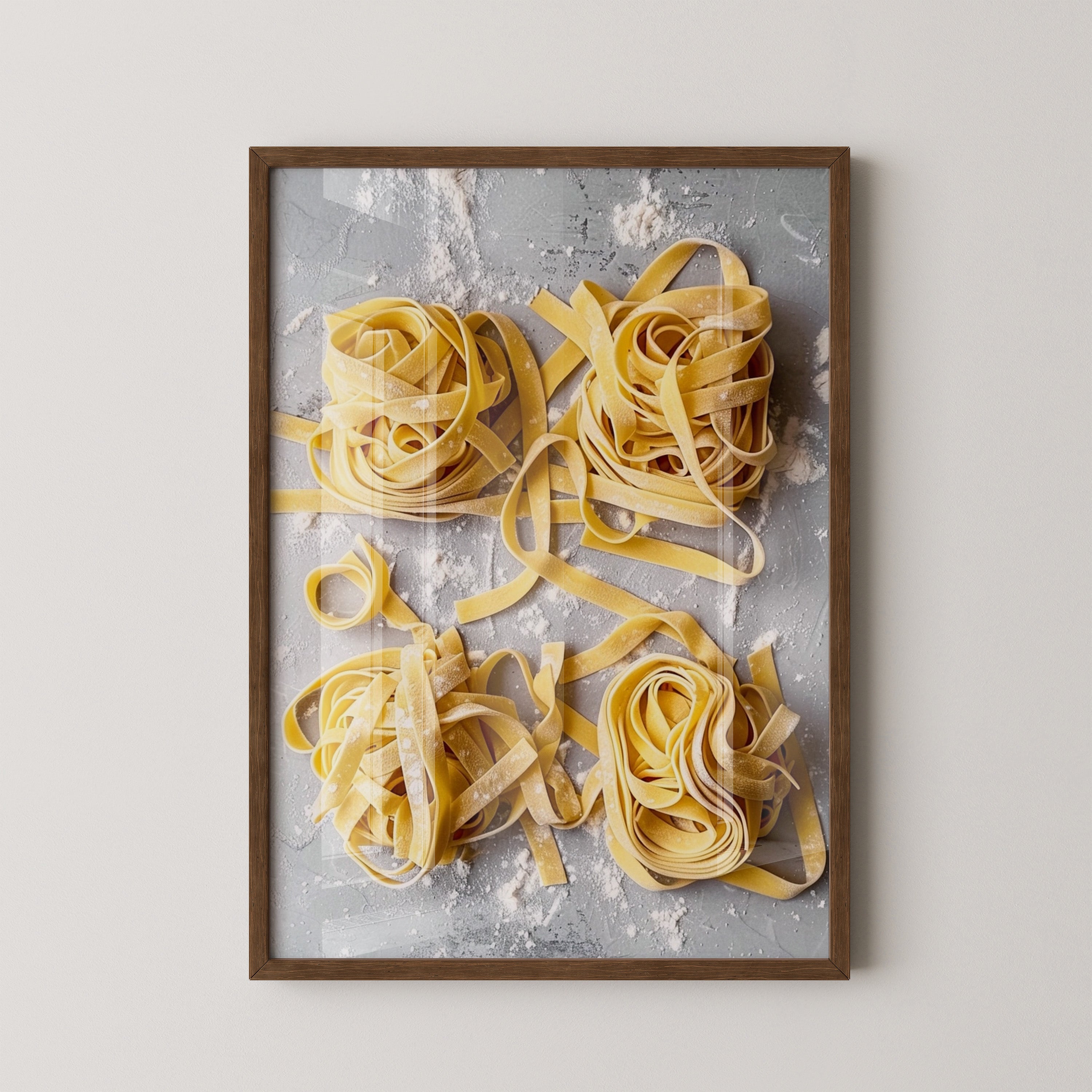 Tagliatelle Teig Nester Draufsicht