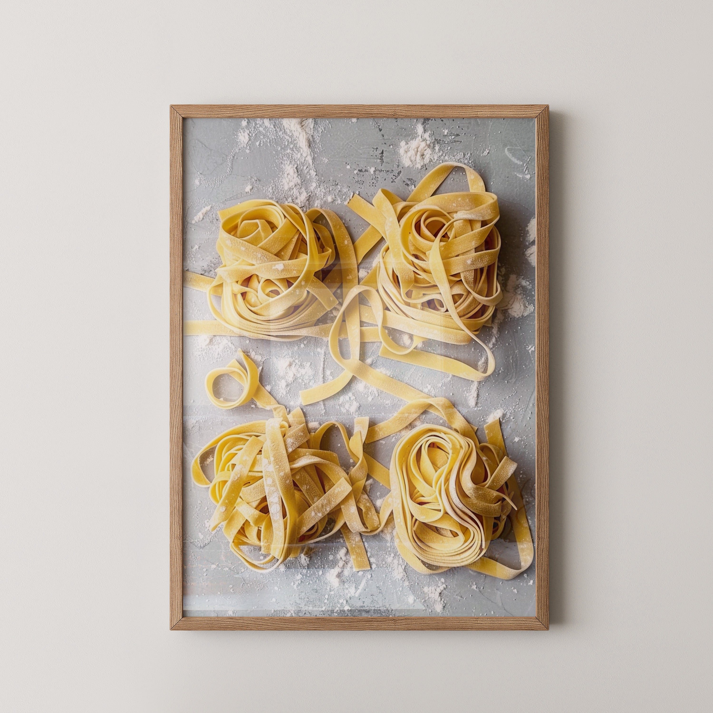 Tagliatelle Teig Nester Draufsicht