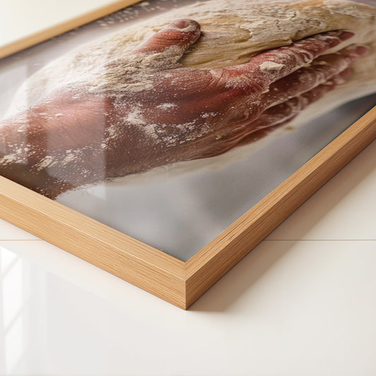 Teig Hand nahaufnahme Mehl