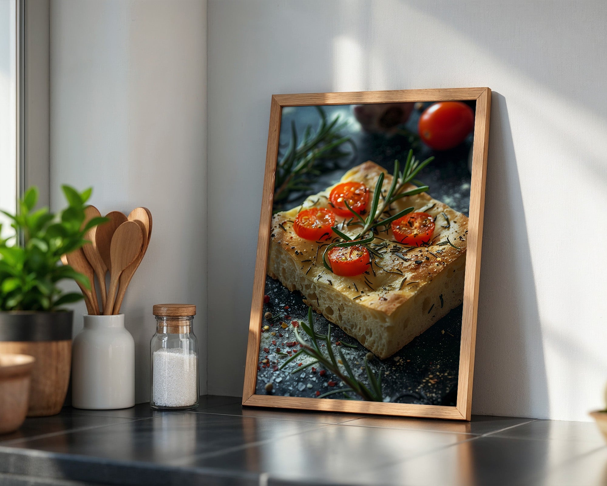 Focaccia Tomaten Rosmarin Rustikal