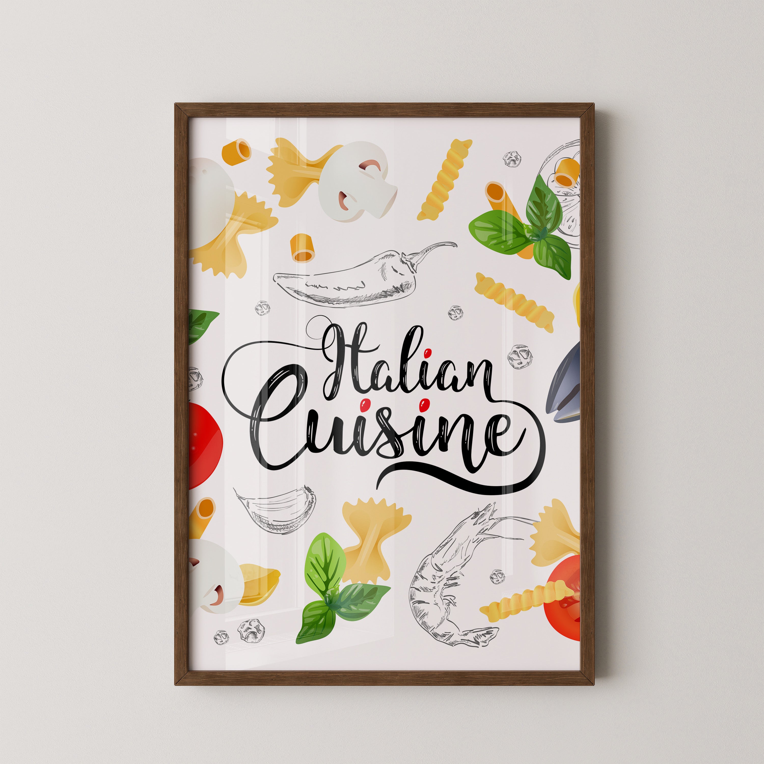 Italienische Zutaten Collage