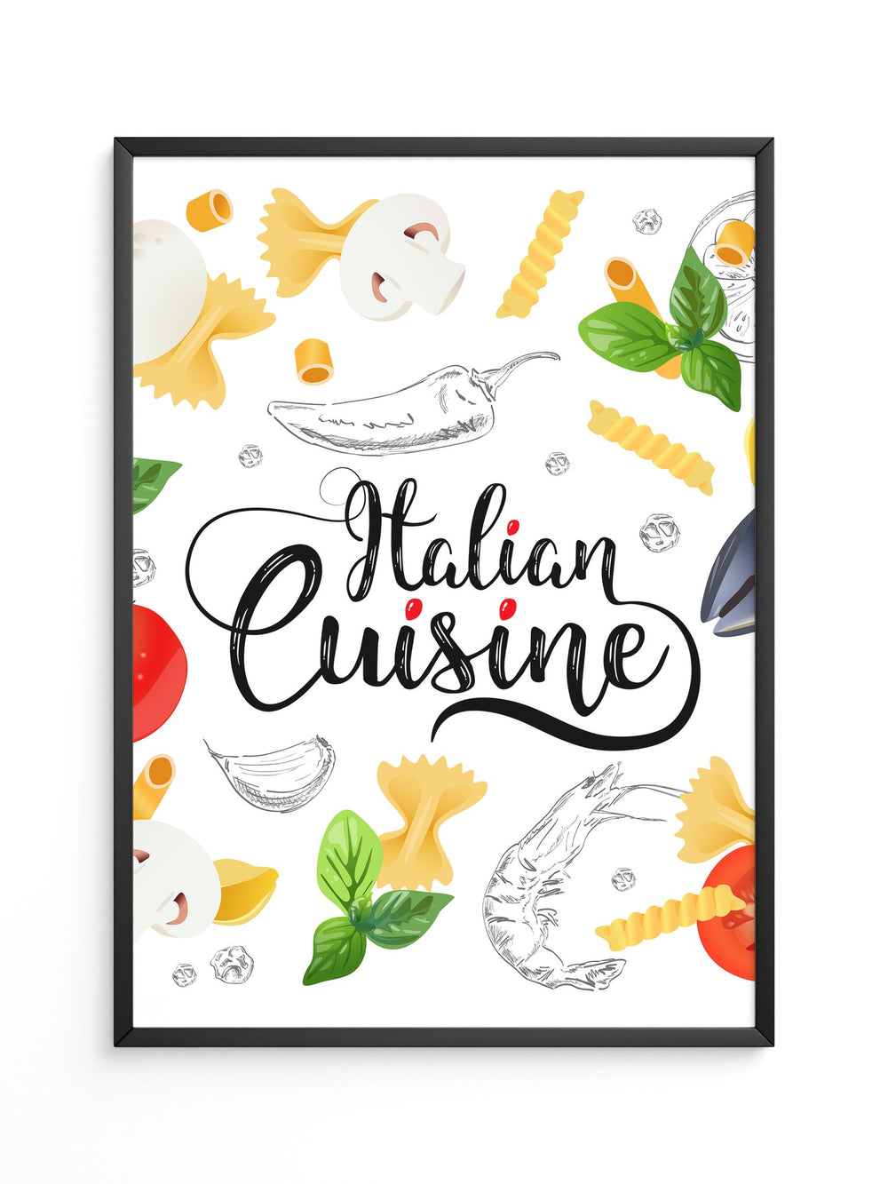 Italienische Zutaten Collage