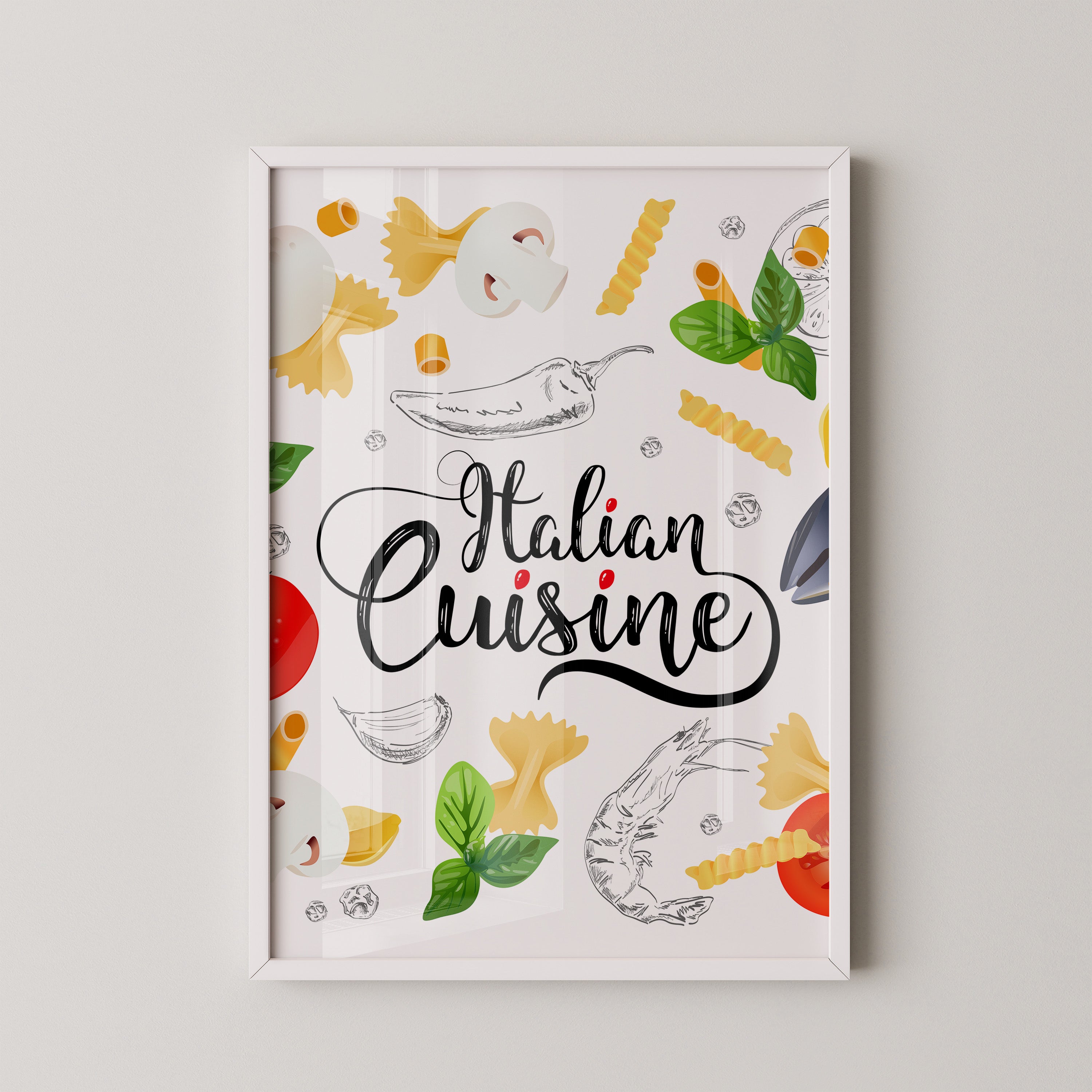 Italienische Zutaten Collage