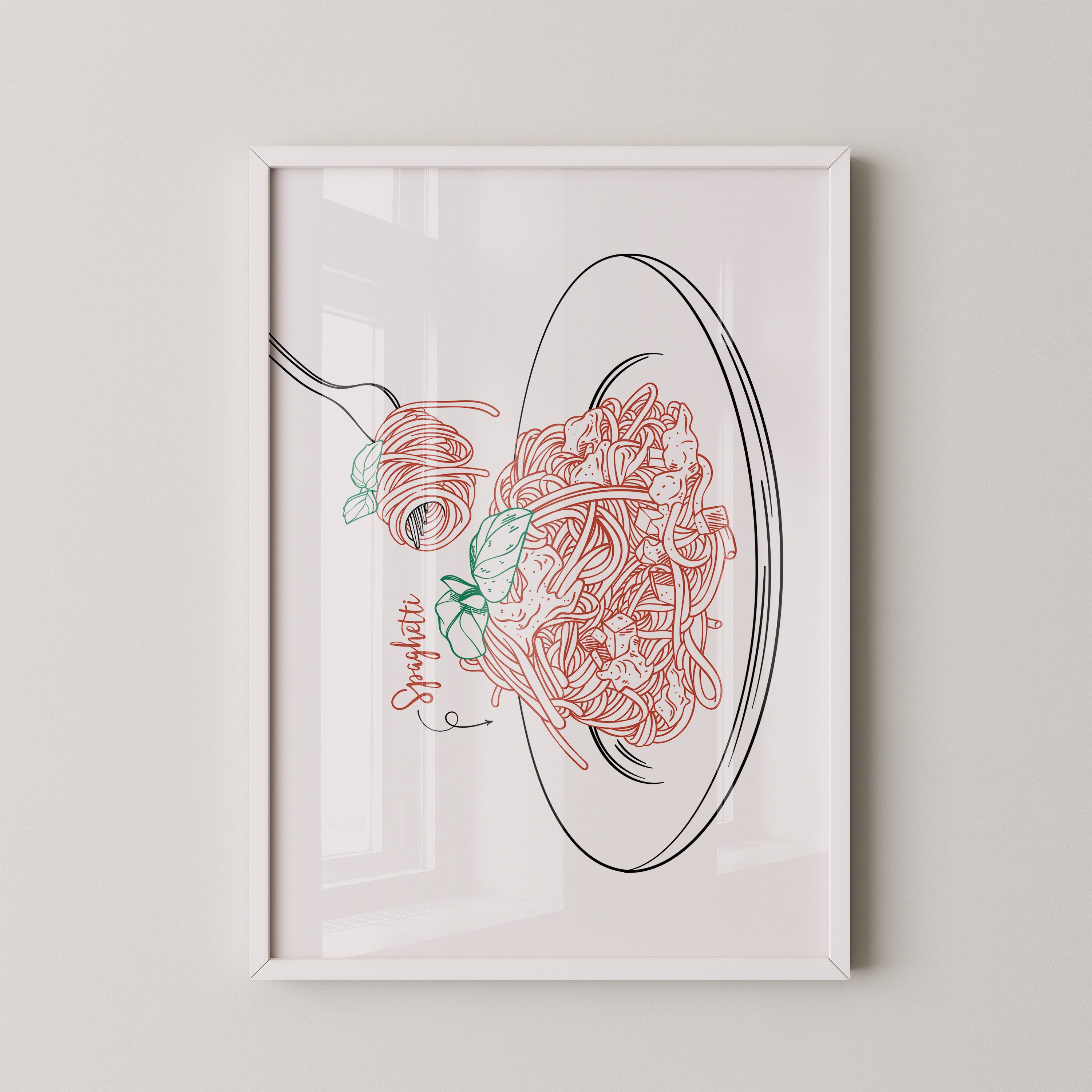 Spaghetti Gabel Skizze