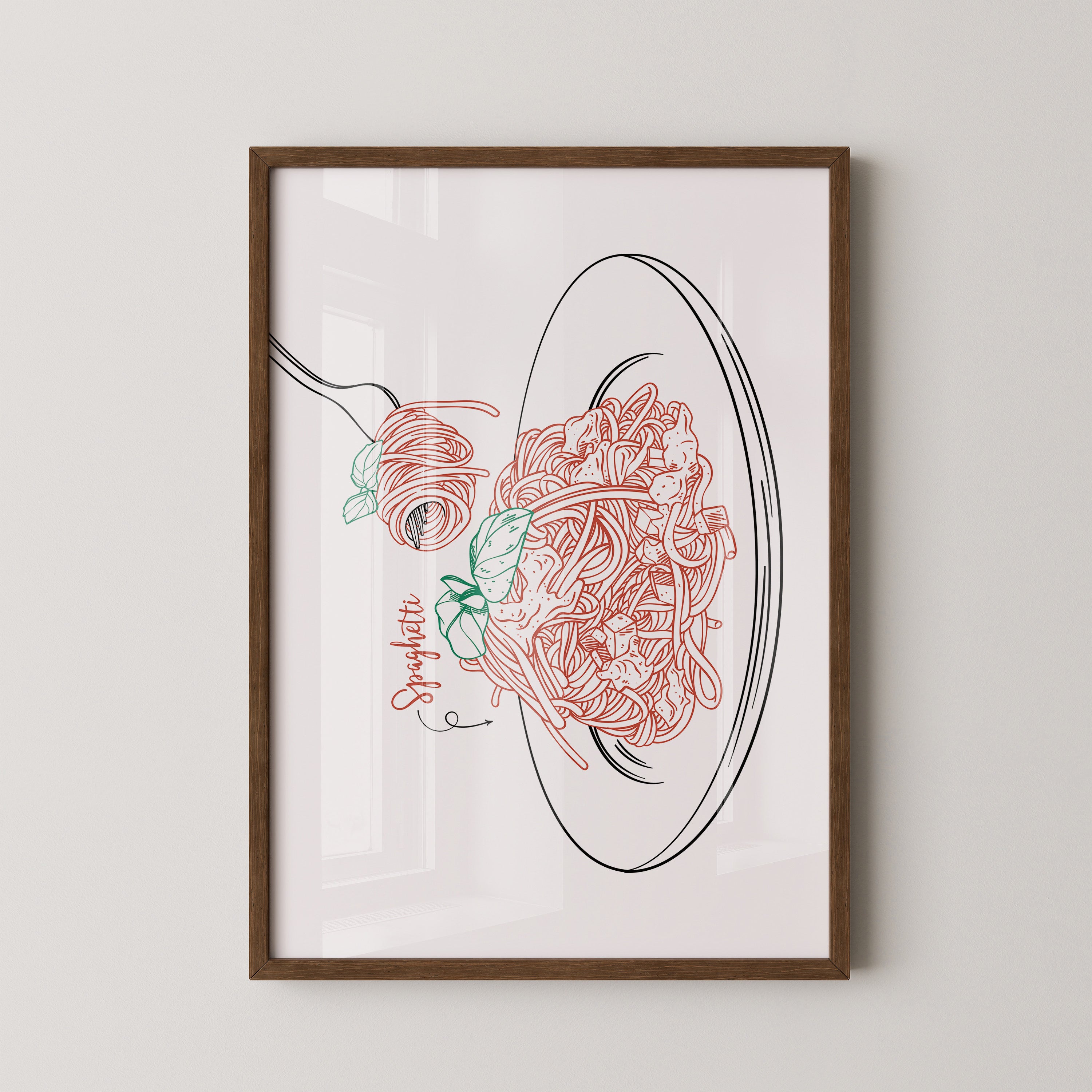 Spaghetti Gabel Skizze