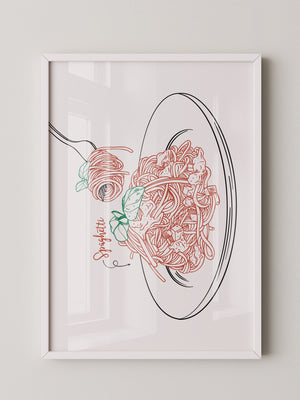 Spaghetti Gabel Skizze