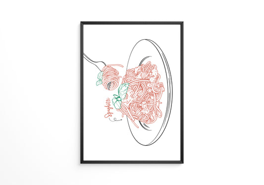 Spaghetti Gabel Skizze