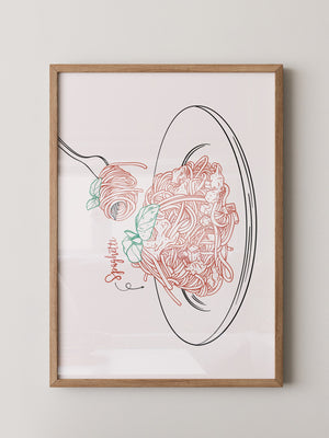 Spaghetti Gabel Skizze
