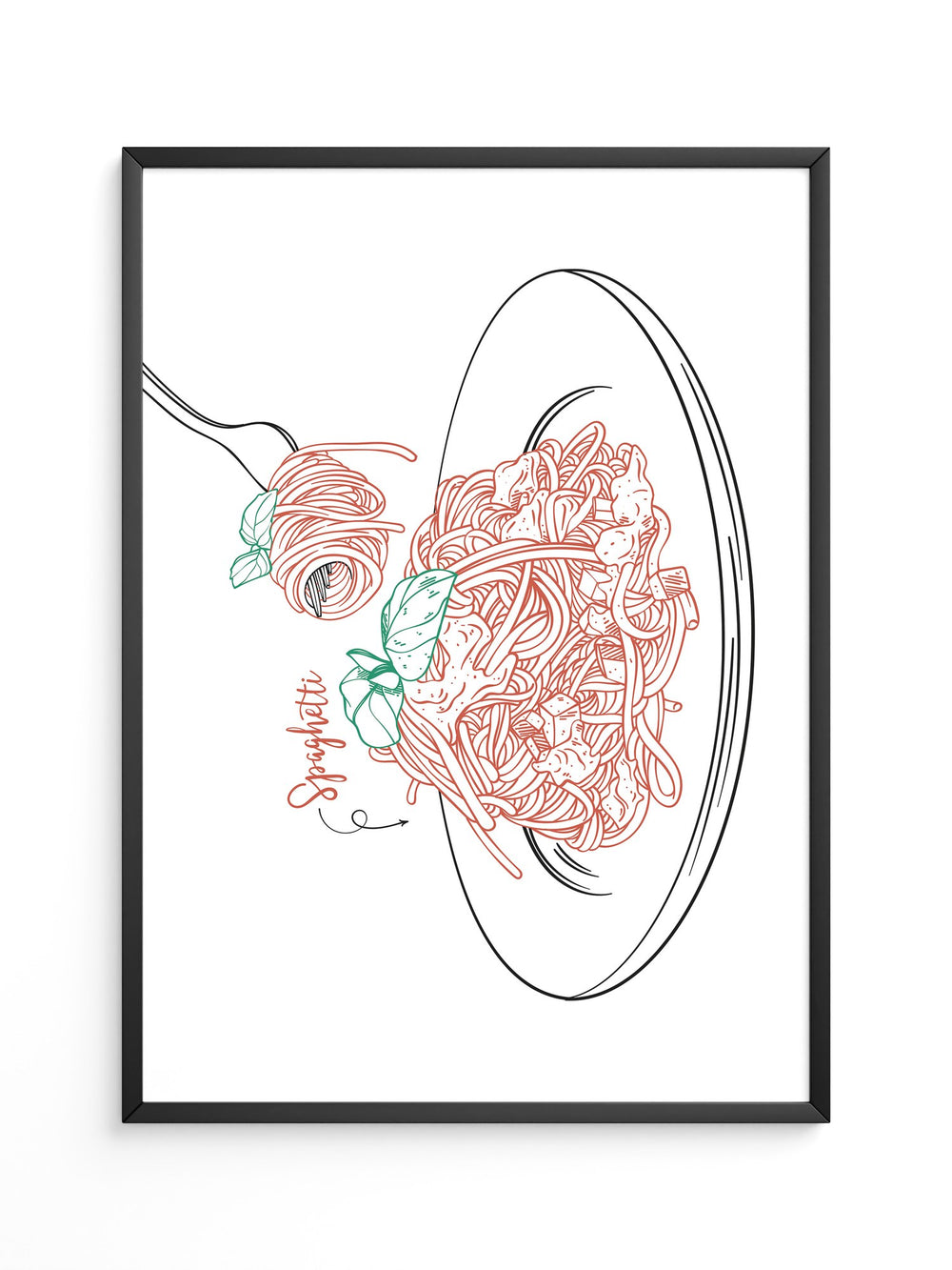 Spaghetti Gabel Skizze
