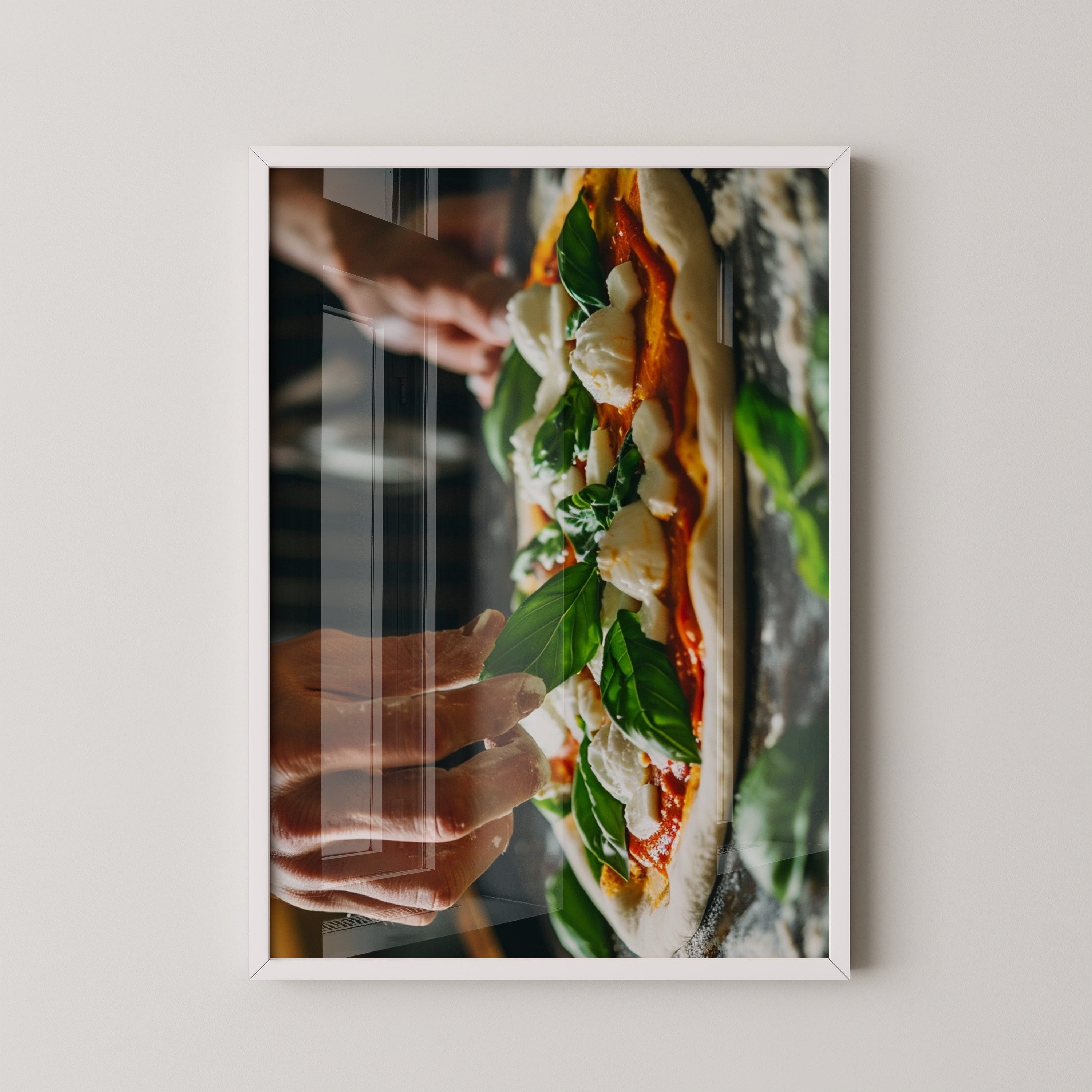 Pizza Zubereitung Nahaufnahme