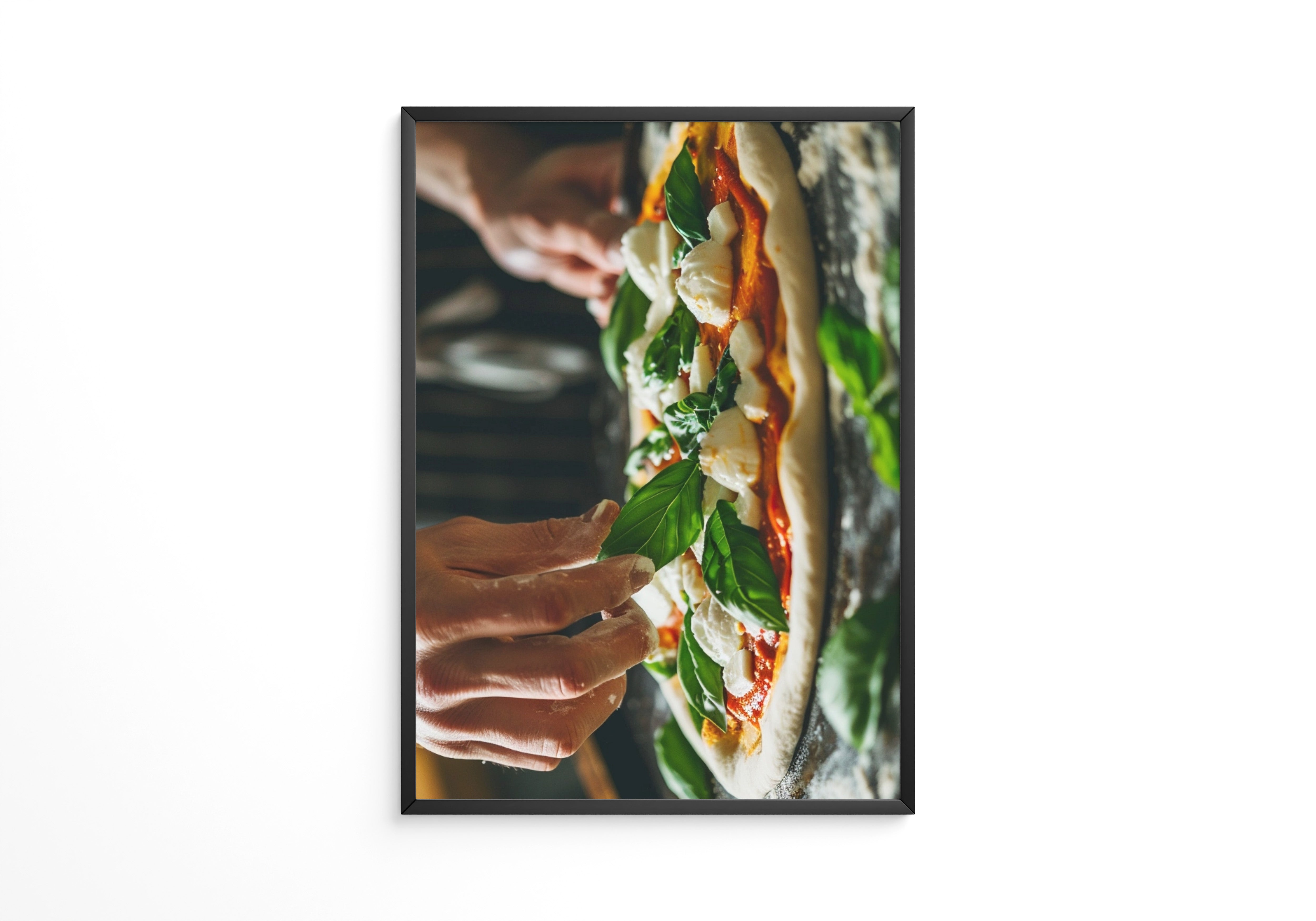 Pizza Zubereitung Nahaufnahme