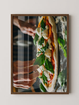 Pizza Zubereitung Nahaufnahme