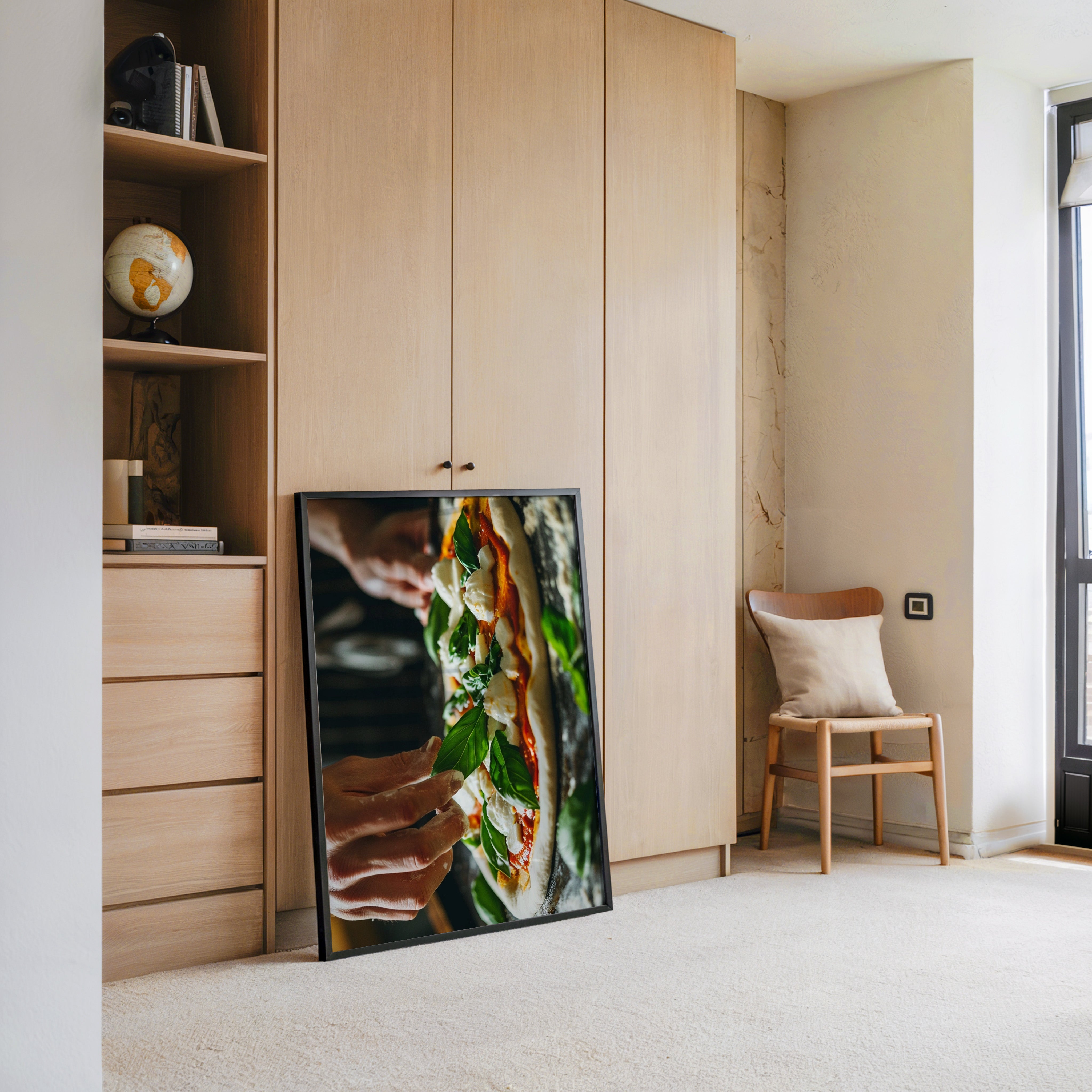 Pizza Zubereitung Nahaufnahme