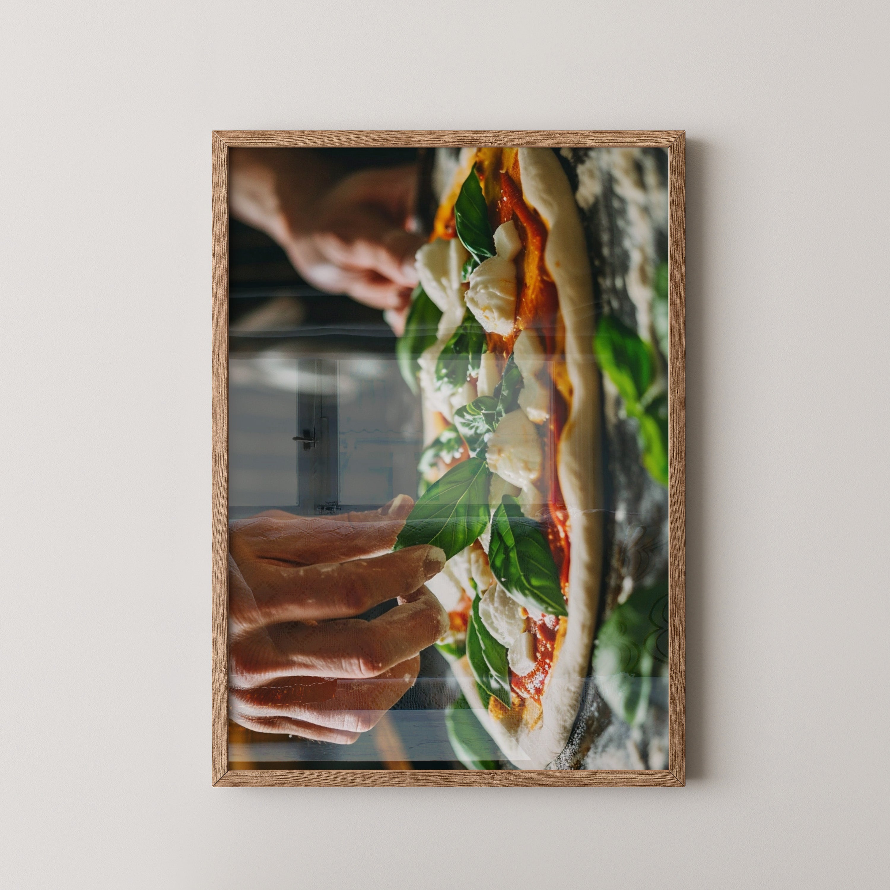 Pizza Zubereitung Nahaufnahme