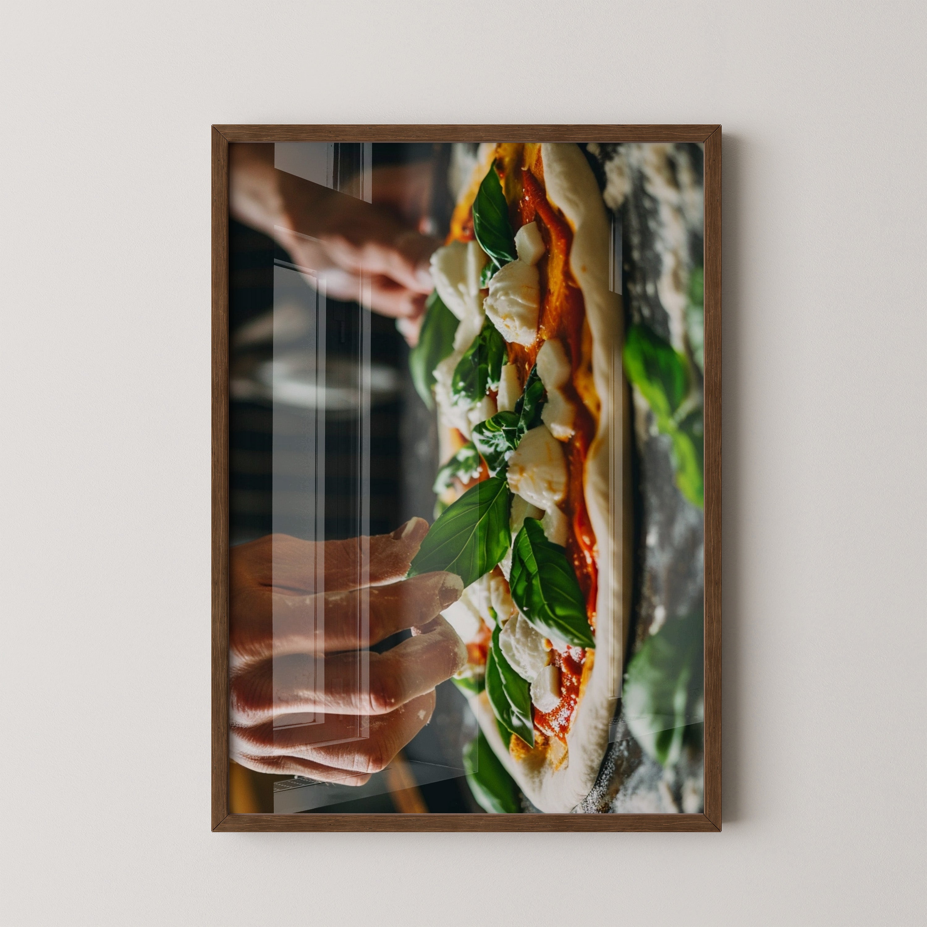 Pizza Zubereitung Nahaufnahme