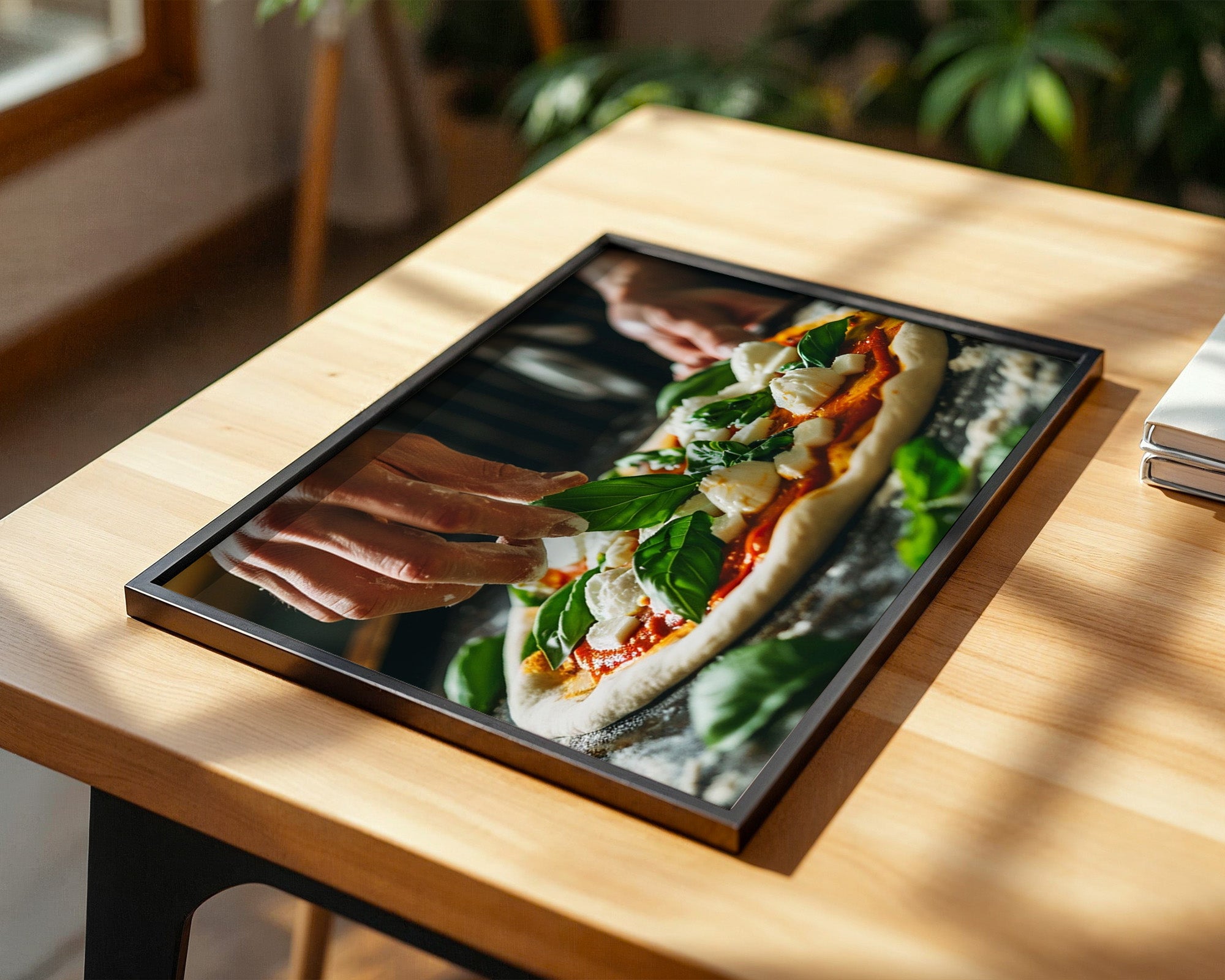 Pizza Zubereitung Nahaufnahme