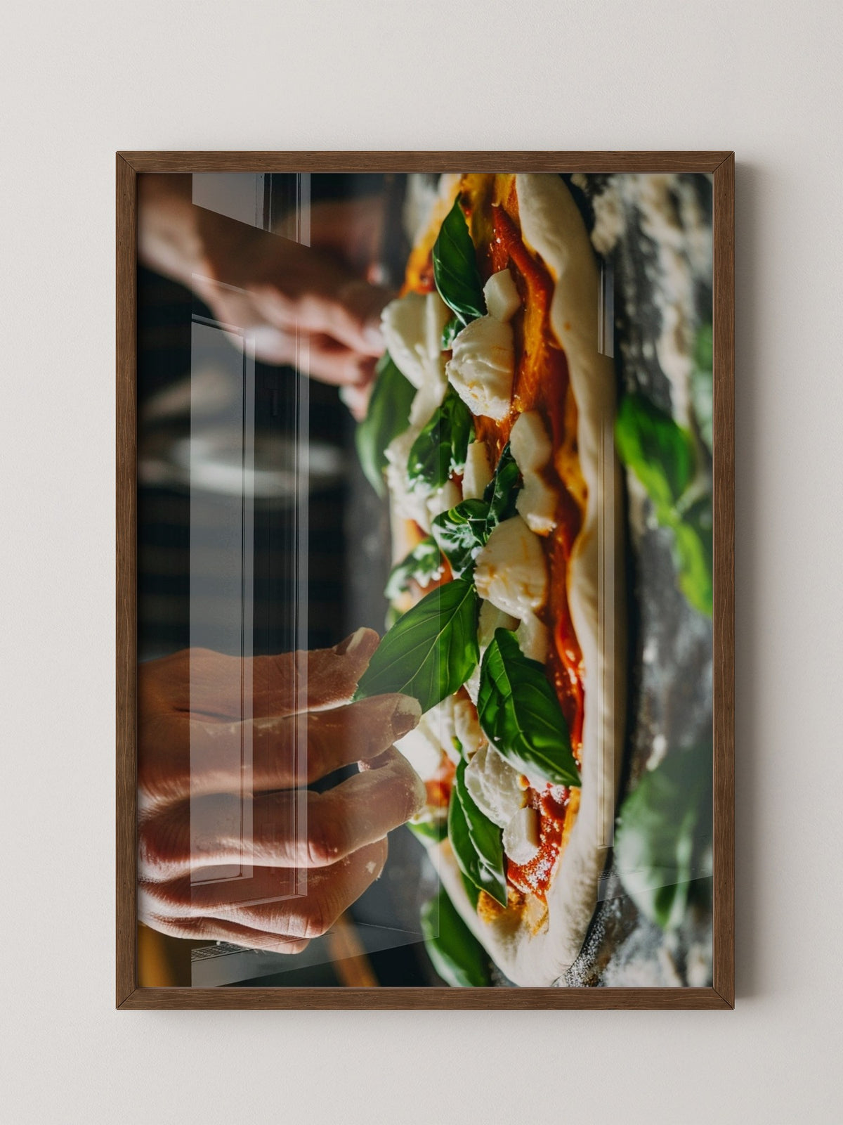 Pizza Zubereitung Nahaufnahme
