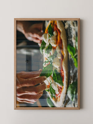 Pizza Zubereitung Nahaufnahme