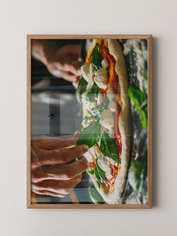 Pizza Zubereitung Nahaufnahme