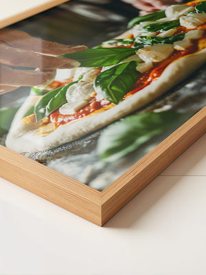 Pizza Zubereitung Nahaufnahme