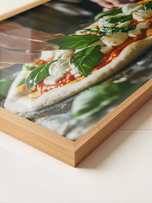 Pizza Zubereitung Nahaufnahme