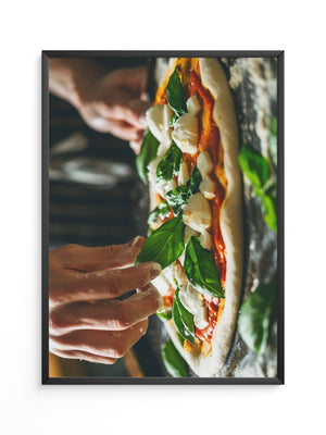 Pizza Zubereitung Nahaufnahme