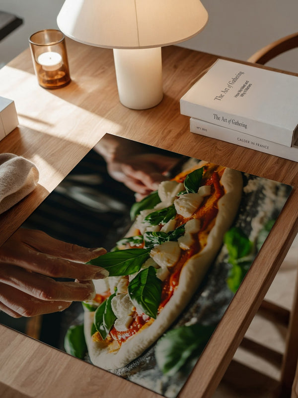 Pizza Zubereitung Nahaufnahme