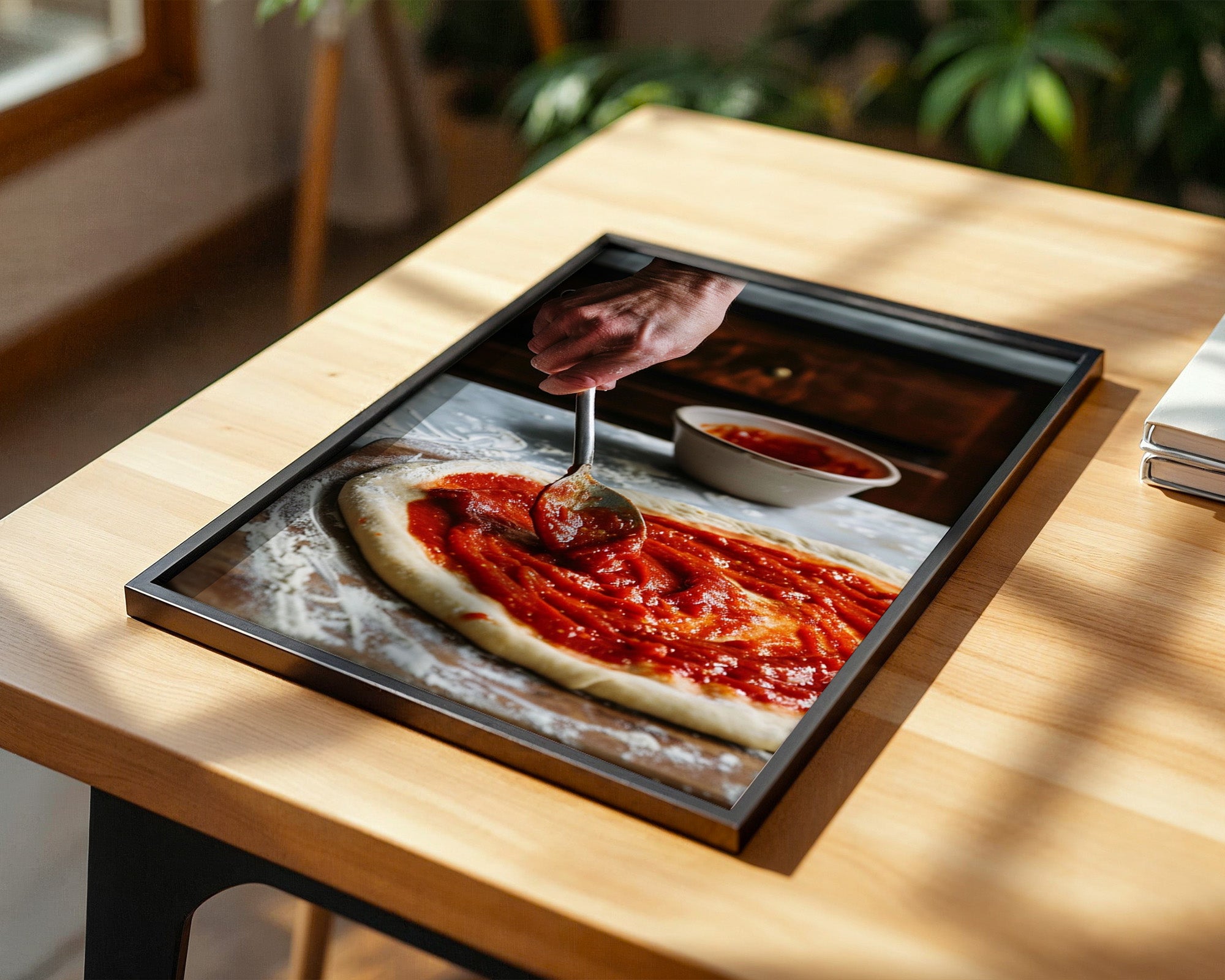 Pizza Zubereitung Nahaufnahme